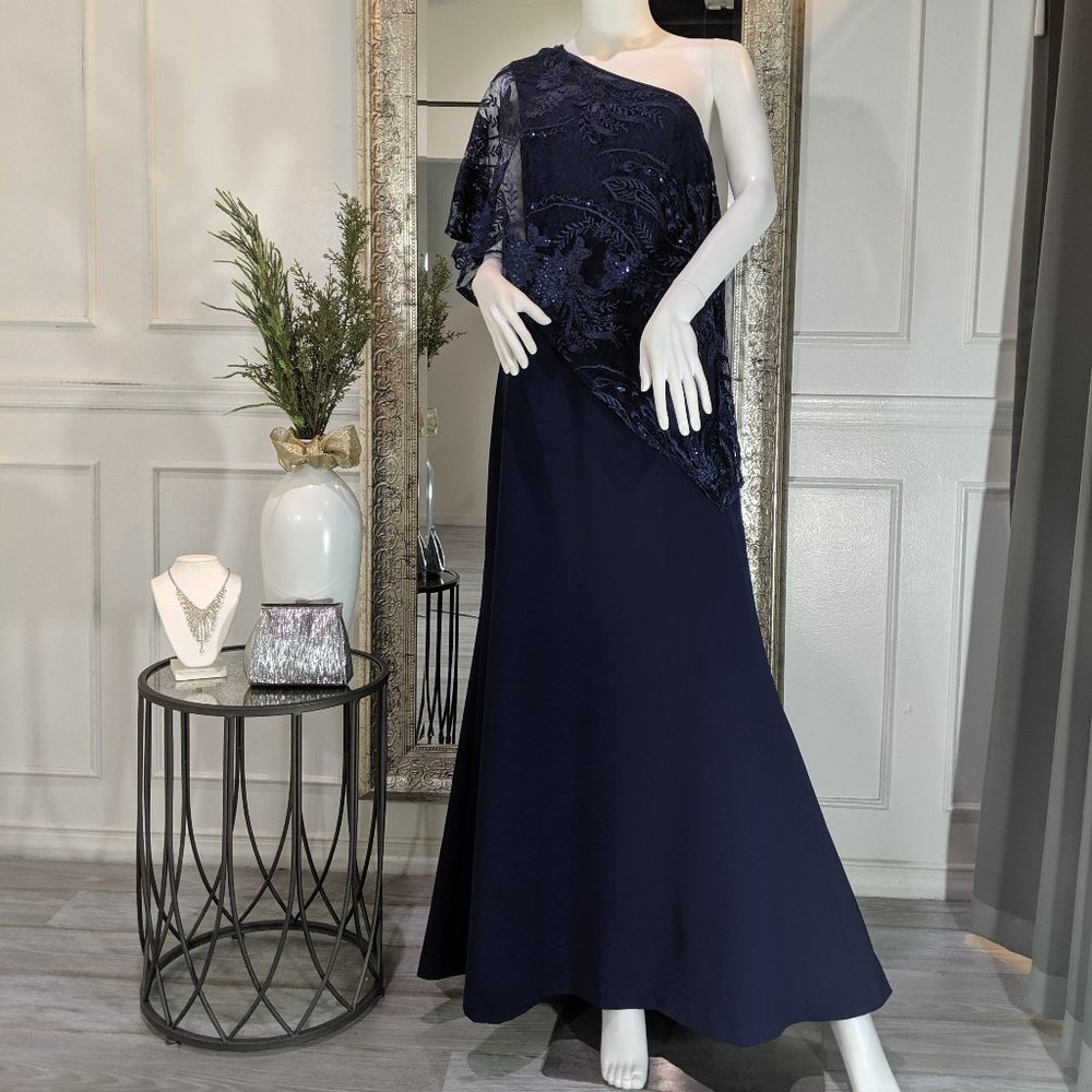 Navy Blue Formal Evening Dress Gown